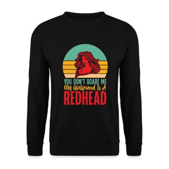 Redhead Gifts - Unisex Pullover - Schwarz - Vorne - Alina (178cm) & Michal (187cm)