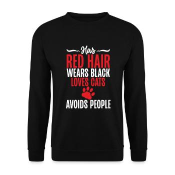 Redhead Gifts - Unisex Pullover - Schwarz - Vorne - Alina (178cm) & Michal (187cm)