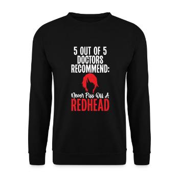 Redhead Gifts - Unisex Pullover - Schwarz - Vorne - Alina (178cm) & Michal (187cm)