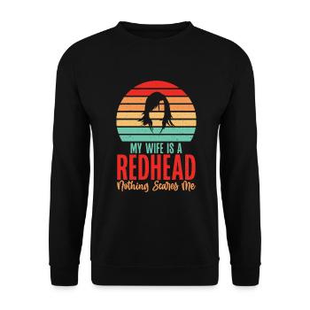 Redhead Gifts - Unisex Pullover - Schwarz - Vorne - Alina (178cm) & Michal (187cm)
