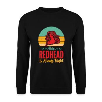 Redhead Gifts - Unisex Pullover - Schwarz - Vorne - Alina (178cm) & Michal (187cm)