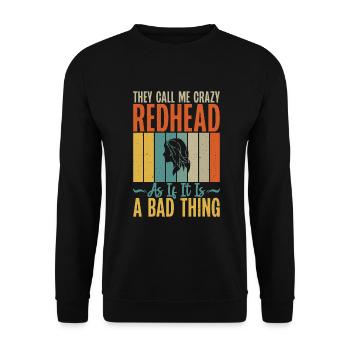 Redhead Gifts - Unisex Pullover - Schwarz - Vorne - Alina (178cm) & Michal (187cm)