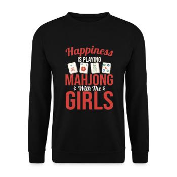Cadeau pour les fans de Mahjong - Sweat-shirt Unisexe - noir - Devant - Alina (178cm) & Michal (187cm)