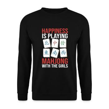Cadeau pour les fans de Mahjong - Sweat-shirt Unisexe - noir - Devant - Alina (178cm) & Michal (187cm)