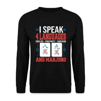 Cadeau pour les fans de Mahjong - Sweat-shirt Unisexe - noir - Devant - Alina (178cm) & Michal (187cm)