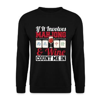 Cadeau pour les fans de Mahjong - Sweat-shirt Unisexe - noir - Devant - Alina (178cm) & Michal (187cm)