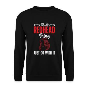 Redhead Gifts - Unisex Pullover - Schwarz - Vorne - Alina (178cm) & Michal (187cm)