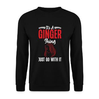 Redhead Gifts - Unisex Pullover - Schwarz - Vorne - Alina (178cm) & Michal (187cm)