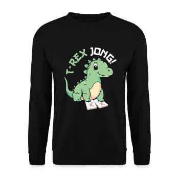 Cadeau pour les fans de Mahjong - Sweat-shirt Unisexe - noir - Devant - Alina (178cm) & Michal (187cm)