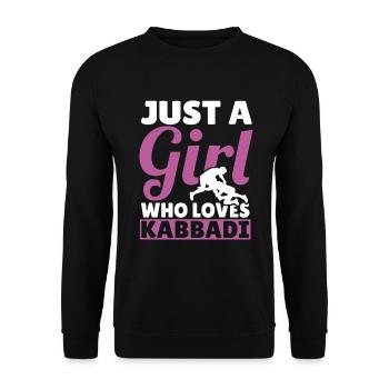 Geschenk für Kabaddi Liebhaber - Unisex Pullover - Schwarz - Vorne - Alina (178cm) & Michal (187cm)