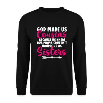 Cousin Gifts - Unisex Sweatshirt - black - Front - Alina (178cm) & Michal (187cm)