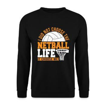 Love Netball Netball Player Gift - Unisex Sweatshirt - black - Front - Alina (178cm) & Michal (187cm)