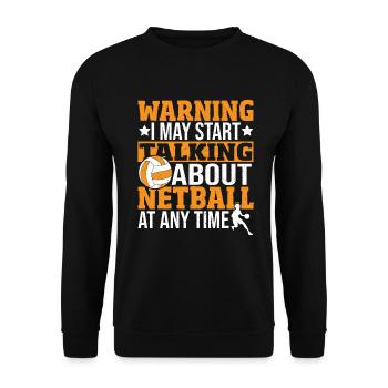 Love Netball Netball Player Gift - Unisex Sweatshirt - black - Front - Alina (178cm) & Michal (187cm)