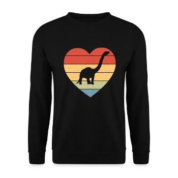 Brontosaurus Dino Gift - Unisex Sweatshirt - black - Front - Alina (178cm) & Michal (187cm)