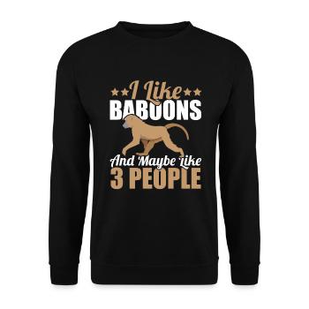 Cadeau pour les amoureux des babouins - Sweat-shirt Unisexe - noir - Devant - Alina (178cm) & Michal (187cm)