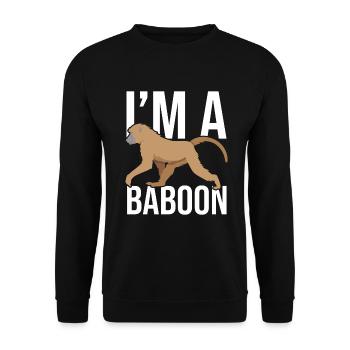 Gift for baboon lover - Unisex Sweatshirt - black - Front - Alina (178cm) & Michal (187cm)