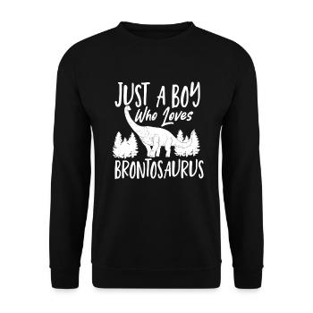 Brontosaurus Dino Gift - Unisex Sweatshirt - black - Front - Alina (178cm) & Michal (187cm)