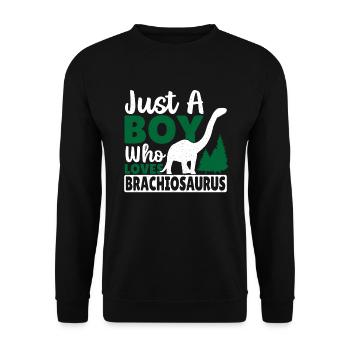 Brachiosaure dinosaure cadeau - Sweat-shirt Unisexe - noir - Devant - Alina (178cm) & Michal (187cm)