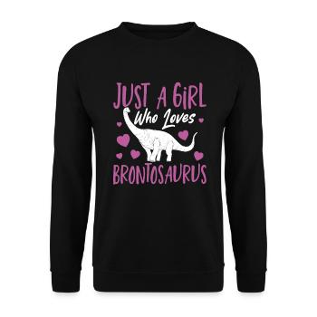 Brontosaurus Dino Gift - Unisex Sweatshirt - black - Front - Alina (178cm) & Michal (187cm)