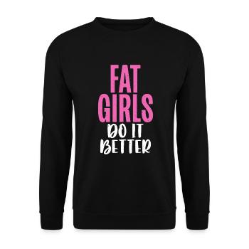 Cadeaux de graisse drôles - Sweat-shirt Unisexe - noir - Devant - Alina (178cm) & Michal (187cm)