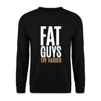 Cadeaux de graisse drôles - Sweat-shirt Unisexe - noir - Devant - Alina (178cm) & Michal (187cm)
