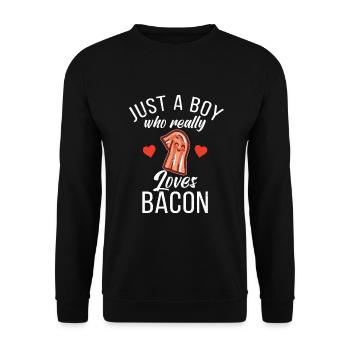 Funny Bacon Gifts - Unisex Sweatshirt - black - Front - Alina (178cm) & Michal (187cm)