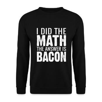 Funny Bacon Gifts - Unisex Sweatshirt - black - Front - Alina (178cm) & Michal (187cm)