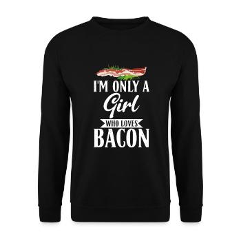 Funny Bacon Gifts - Unisex Sweatshirt - black - Front - Alina (178cm) & Michal (187cm)