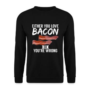 Funny Bacon Gifts - Unisex Sweatshirt - black - Front - Alina (178cm) & Michal (187cm)