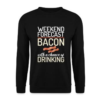 Funny Bacon Gifts - Unisex Sweatshirt - black - Front - Alina (178cm) & Michal (187cm)