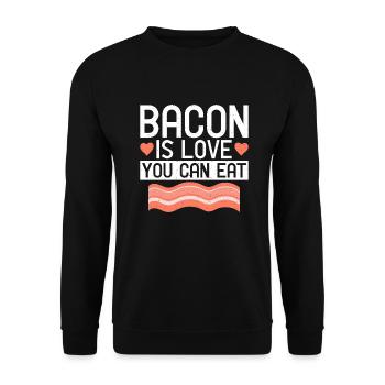 Funny Bacon Gifts - Unisex Sweatshirt - black - Front - Alina (178cm) & Michal (187cm)