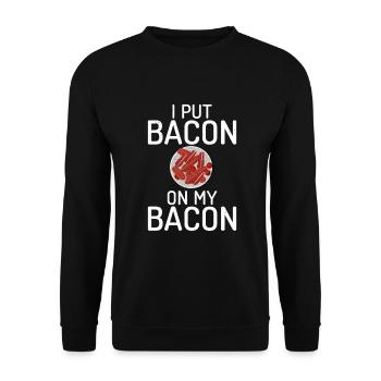 Funny Bacon Gifts - Unisex Sweatshirt - black - Front - Alina (178cm) & Michal (187cm)