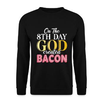 Funny Bacon Gifts - Unisex Sweatshirt - black - Front - Alina (178cm) & Michal (187cm)