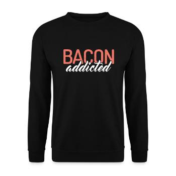 Funny Bacon Gifts - Unisex Sweatshirt - black - Front - Alina (178cm) & Michal (187cm)