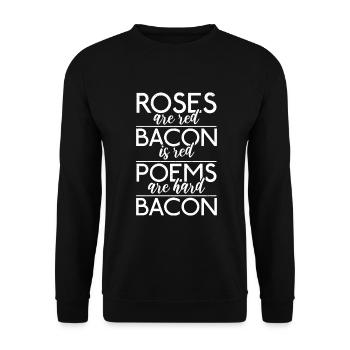 Funny Bacon Gifts - Unisex Sweatshirt - black - Front - Alina (178cm) & Michal (187cm)