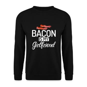 Funny Bacon Gifts - Unisex Sweatshirt - black - Front - Alina (178cm) & Michal (187cm)