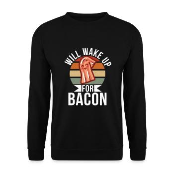 Funny Bacon Gifts - Unisex Sweatshirt - black - Front - Alina (178cm) & Michal (187cm)