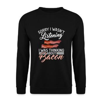 Funny Bacon Gifts - Unisex Sweatshirt - black - Front - Alina (178cm) & Michal (187cm)