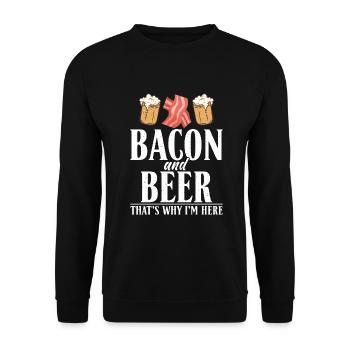 Funny Bacon Gifts - Unisex Sweatshirt - black - Front - Alina (178cm) & Michal (187cm)