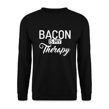 Funny Bacon Gifts - Unisex Sweatshirt - black - Front - Alina (178cm) & Michal (187cm)