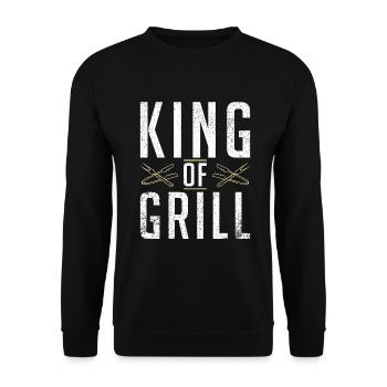 Grill Barbecue Grilling - Unisex Pullover - Schwarz - Vorne - Alina (178cm) & Michal (187cm)