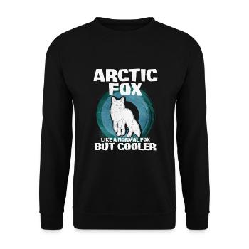 Niedliches Polarfuchs-Geschenk - Unisex Pullover - Schwarz - Vorne - Alina (178cm) & Michal (187cm)