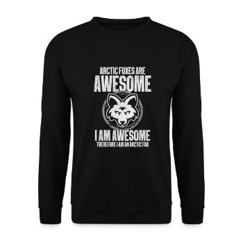 Niedliches Polarfuchs-Geschenk - Unisex Pullover - Schwarz - Vorne - Alina (178cm) & Michal (187cm)