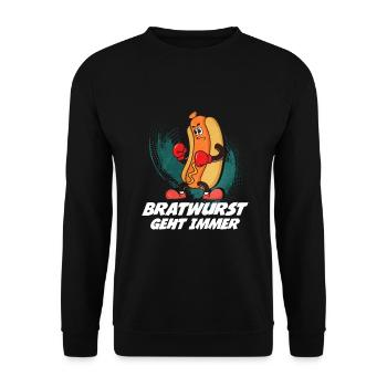 Bratwurst as a gift - Unisex Sweatshirt - black - Front - Alina (178cm) & Michal (187cm)
