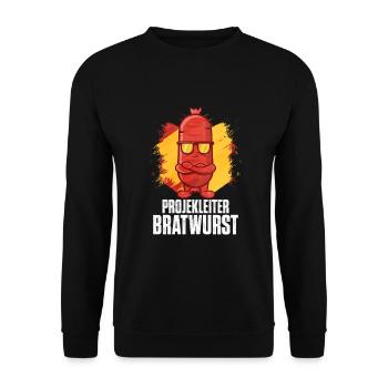 Bratwurst as a gift - Unisex Sweatshirt - black - Front - Alina (178cm) & Michal (187cm)