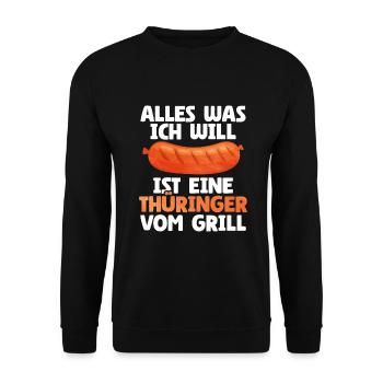 Bratwurst as a gift - Unisex Sweatshirt - black - Front - Alina (178cm) & Michal (187cm)