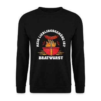 Bratwurst as a gift - Unisex Sweatshirt - black - Front - Alina (178cm) & Michal (187cm)