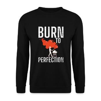 Grill Barbecue Grilling - Unisex Pullover - Schwarz - Vorne - Alina (178cm) & Michal (187cm)