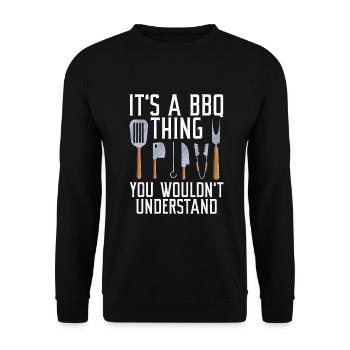 Grillades Barbecue Grillades - Sweat-shirt Unisexe - noir - Devant - Alina (178cm) & Michal (187cm)