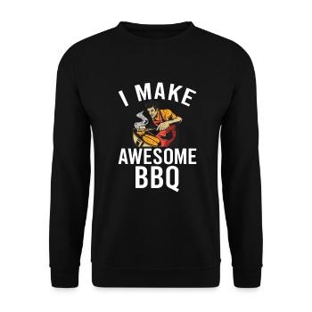 Grill Barbecue Grilling - Unisex Pullover - Schwarz - Vorne - Alina (178cm) & Michal (187cm)